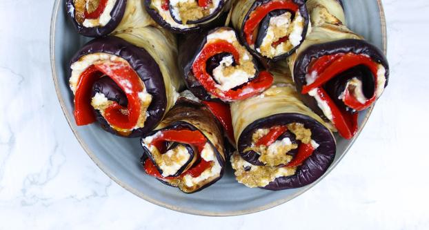 Aubergine­rolletjes