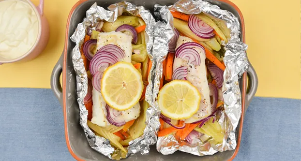 Koolvis­pakketje uit de oven