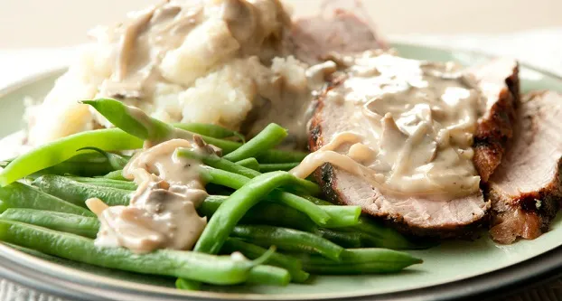 Varkenshaas met champignonsaus