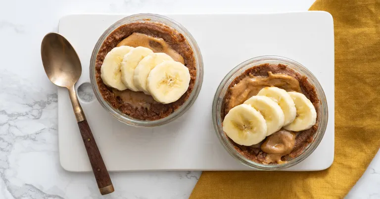 Blended baked oats met pindakaas