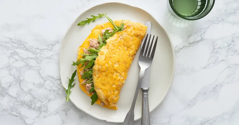 Dubbelgevouwen omelet