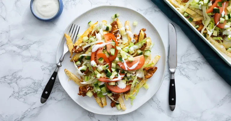 Kapsalon met friet van knolselderij
